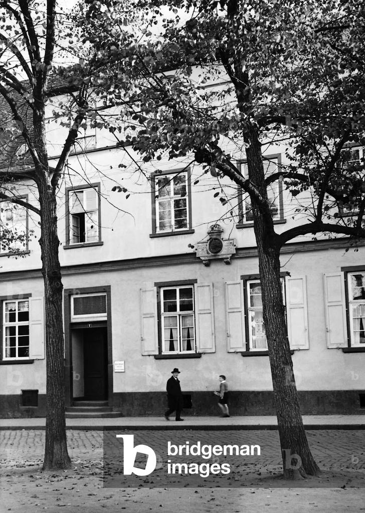 Grimm's house in Hanau (b/w photo)