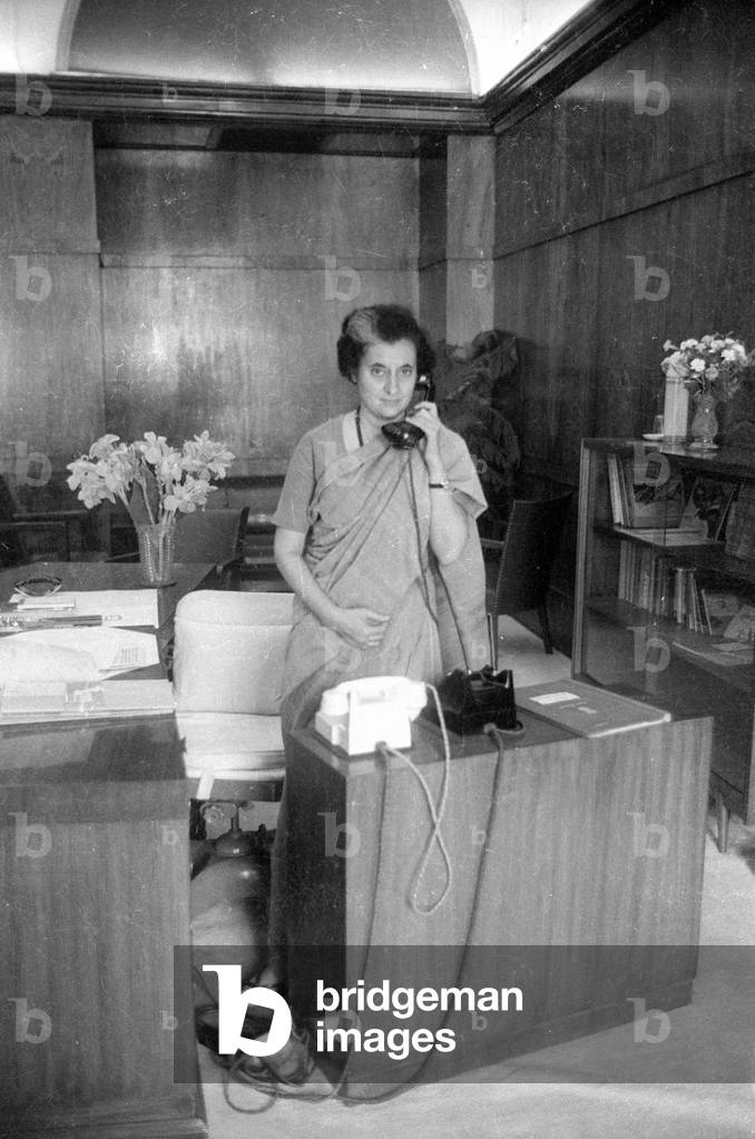 Indira Gandhi, 1966 (b/w photo)