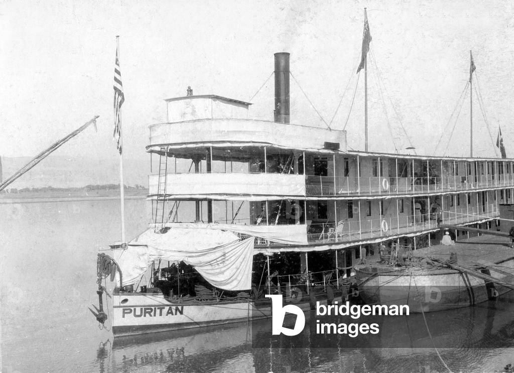 Tourist steamer on the Nile, 1906 (b/w photo)
