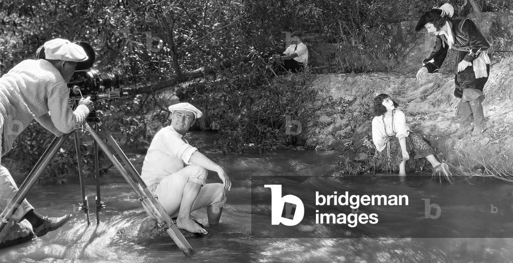 Herbert Brenon, Pola Negri and Antonio Moreno during filming of 'The Spanish Dancer', 1923 (b/w photo)