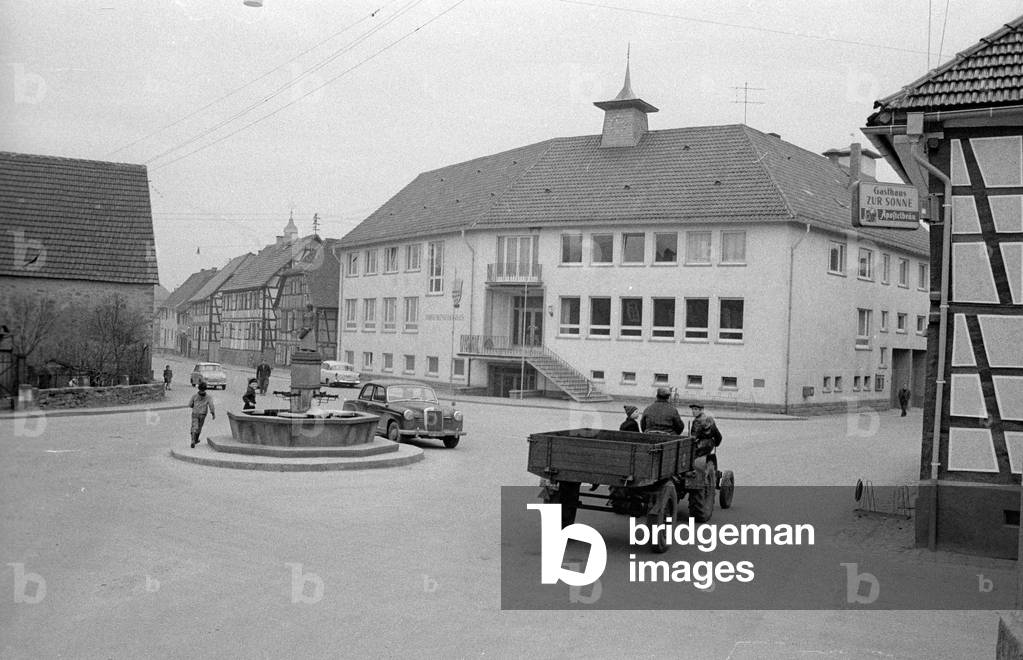 Village Community Center in Rimbach, 1960 (b/w photo)