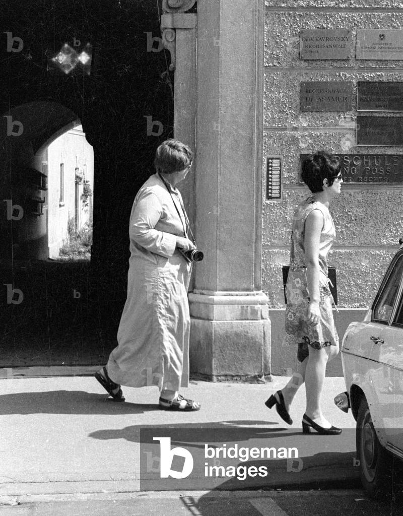 Salzburg at the time of the festival, 1971 (b/w photo)