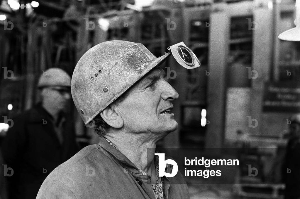 Worker in a steel factory, Riesa, Germany, 1978
