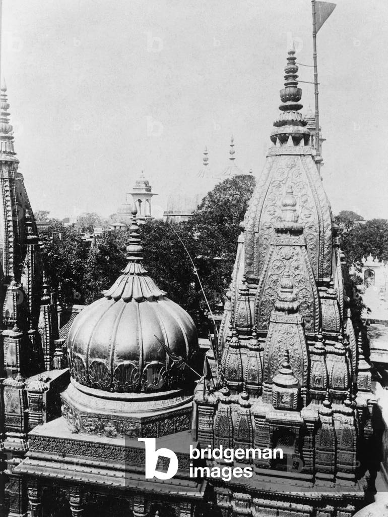 Temple in Benares, 1928 (b/w photo)