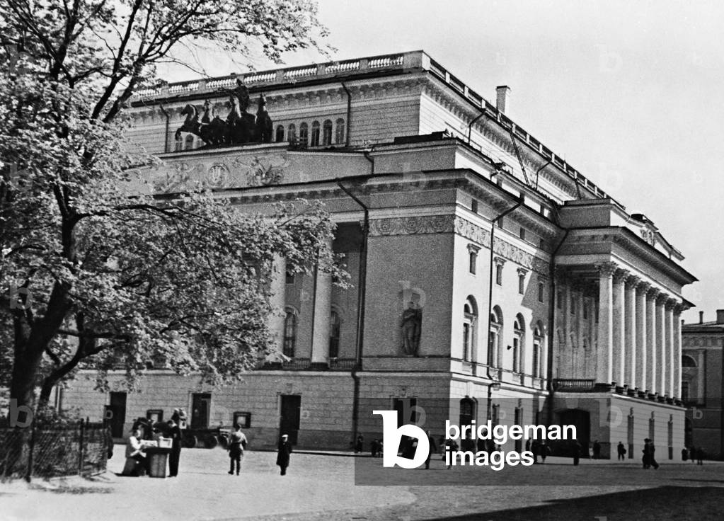 The Pushkin Theatre in Leningrad, 1939 (b/w photo)