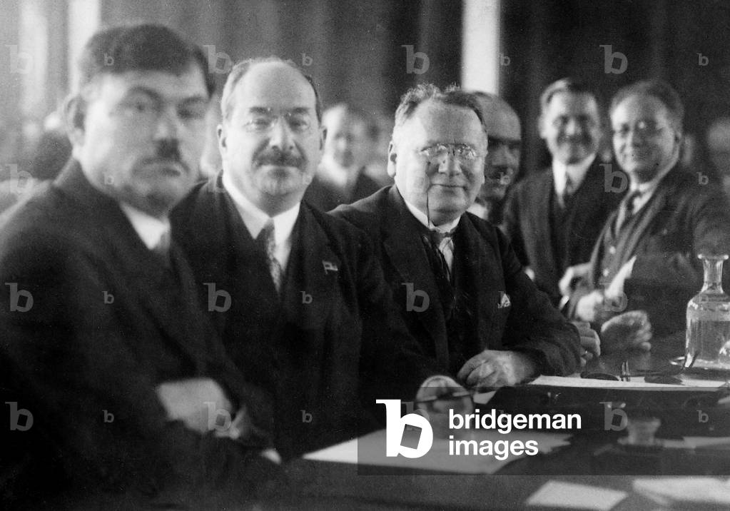 Russian delegation at the Conference on Disarmament in Geneva, 1927 (b/w photo)