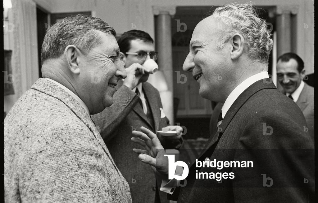 The party leadership of the FDP in Moscow at the invitation of the Kremlin, 1969 (b/w photo)