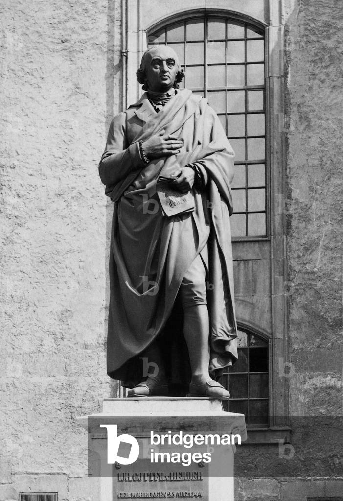 Monument of Johann Gottfried Herder in Weimar, 1899 (b/w photo)