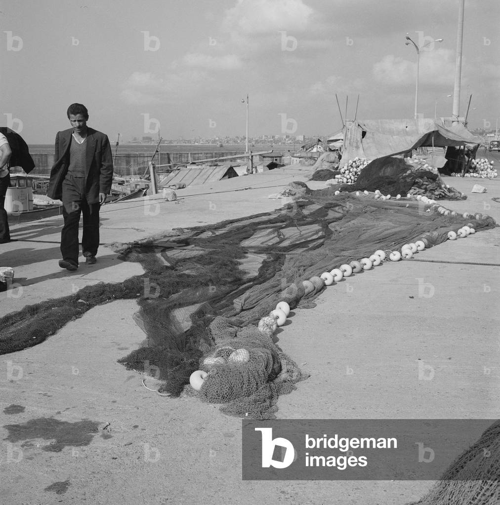 Fishnets in Istanbul, 1965 (b/w photo)