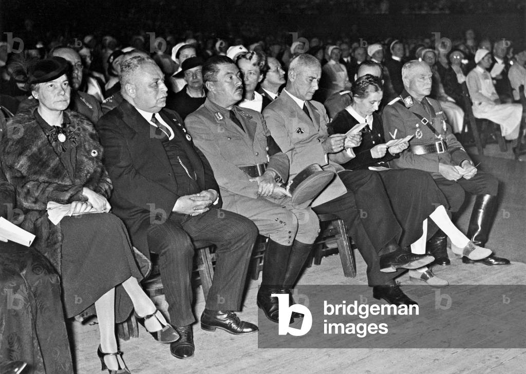 Carl Edward VII, of Saxe Coburg, Gerhard Wagner, Wilhelm Frick and Gertrud Scholtz-Klink, 1936 (b/w photo)
