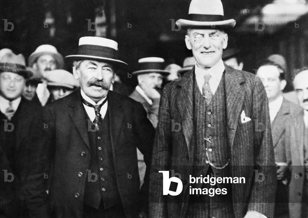 Aristide Briand with Austen Chamberlin, 1927 (b/w photo)