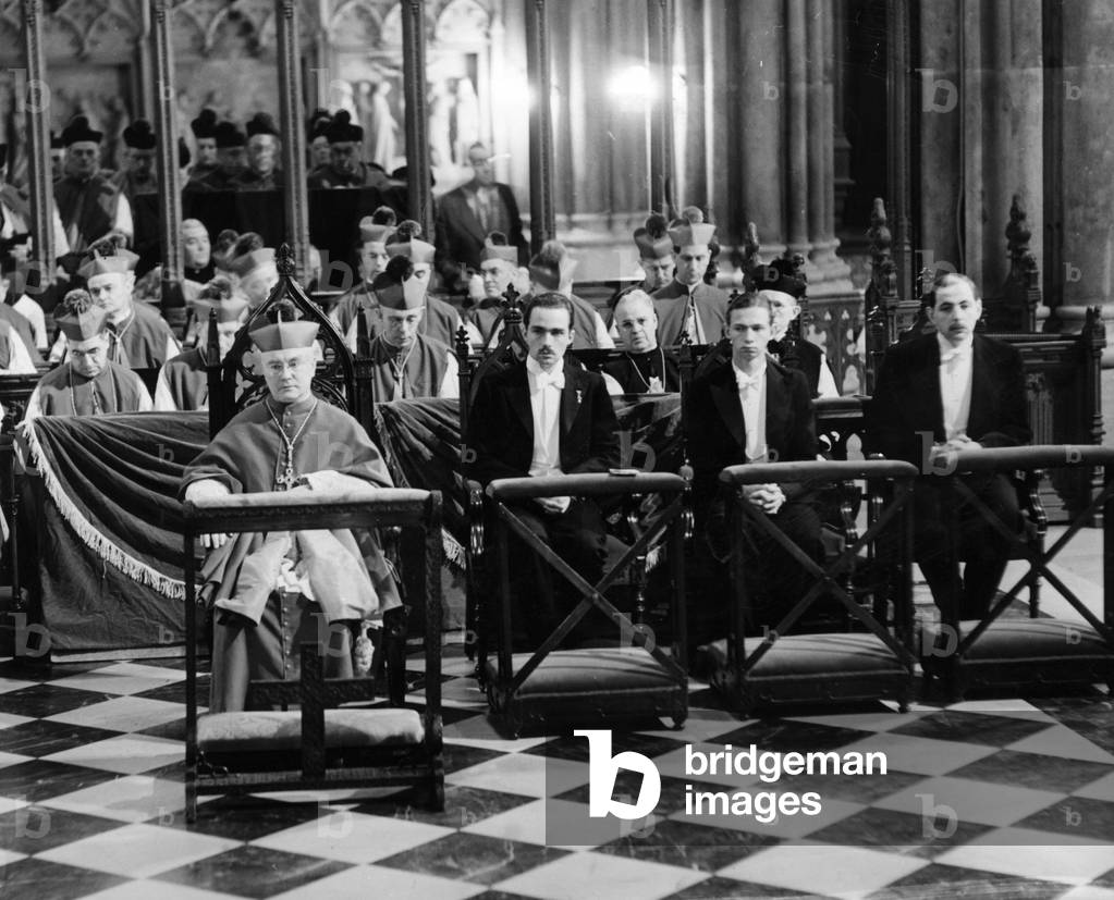 Francis J. Spellman, Otto and Felix von Habsburg, 1940 (b/w photo)
