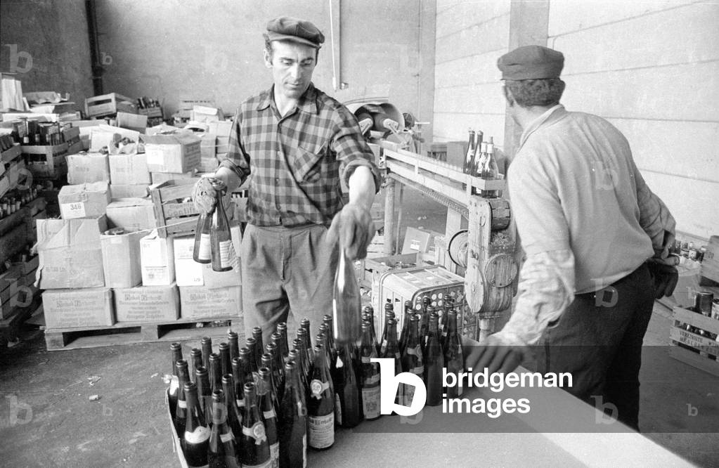 Waste glass collection, 1974 (b/w photo)