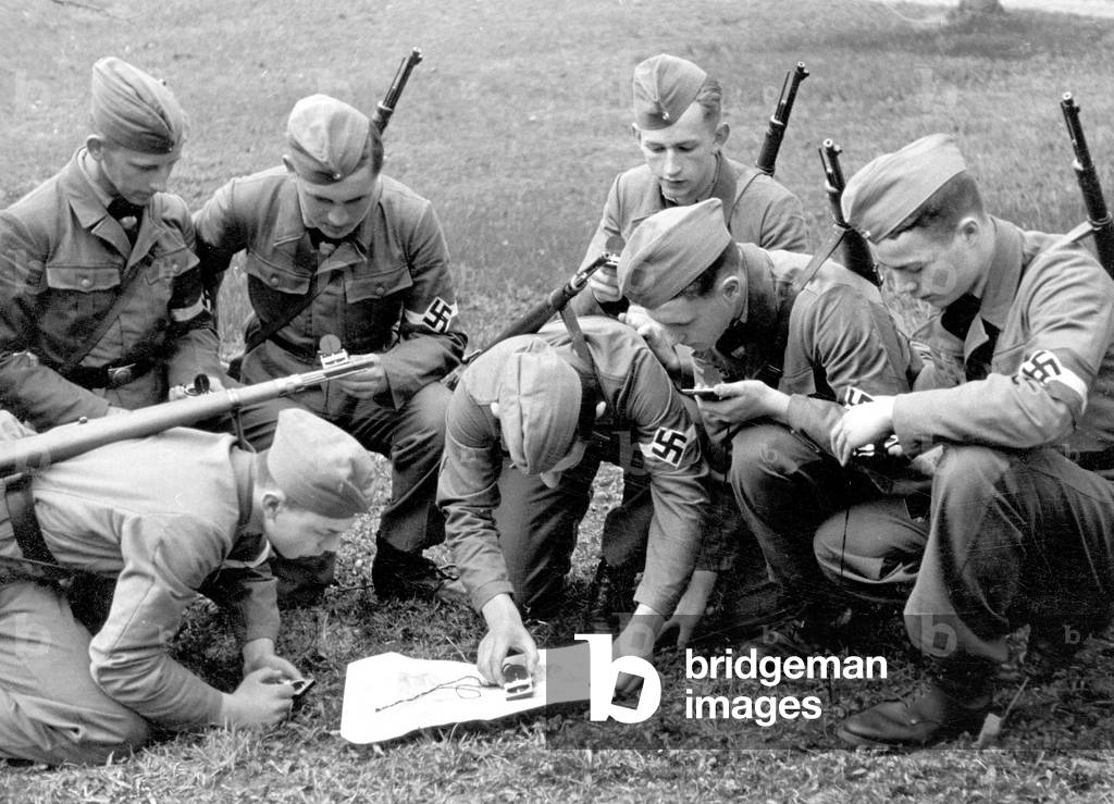 Hitler Youth at pre-military training (b/w photo)