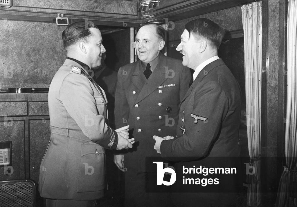 Ciano, Schmidt, Hitler, 1941 (b/w photo)