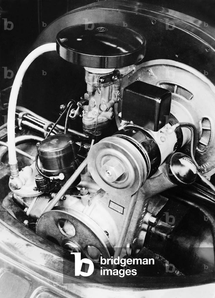 Engine of a VW Beetle, 1938 (b/w photo)