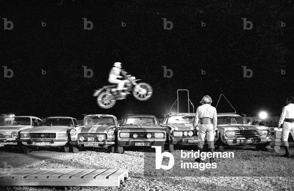 Stunt Show of the Hell Drivers, 1974 (b/w photo)