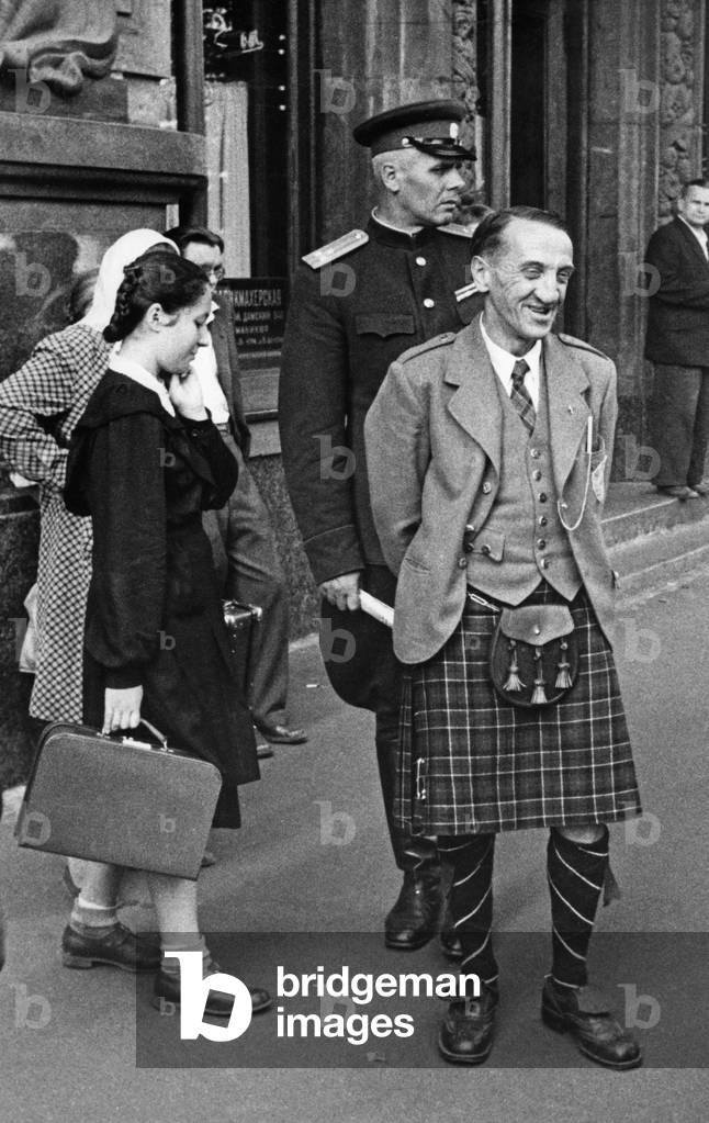 Tourist in Moscow, 1955 (b/w photo)