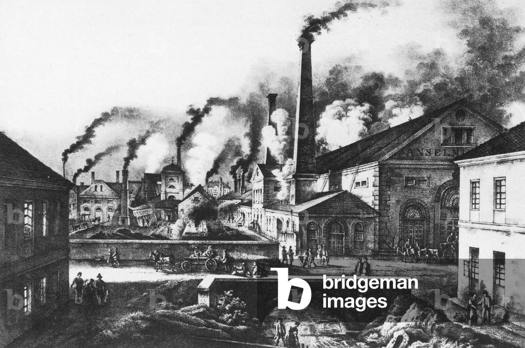 The ironworks Anselmhütte in Witkowitz, Moravia, circa 1848