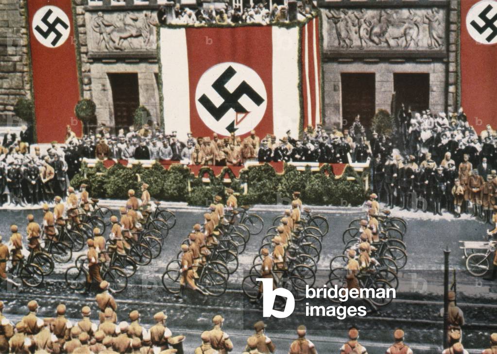 Adolf Hitler during the SA march in Dortmund, 1933 (photo)