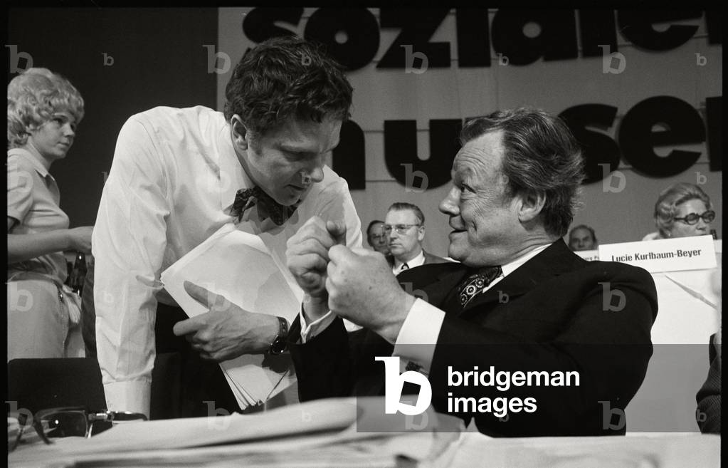 Willy Brandt at the SPD party congress in Bonn, 1971 (b/w photo)