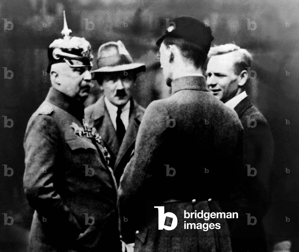 Adolf Hitler, Erich Ludendorff, Dr. Friedrich Weber (b/w photo)