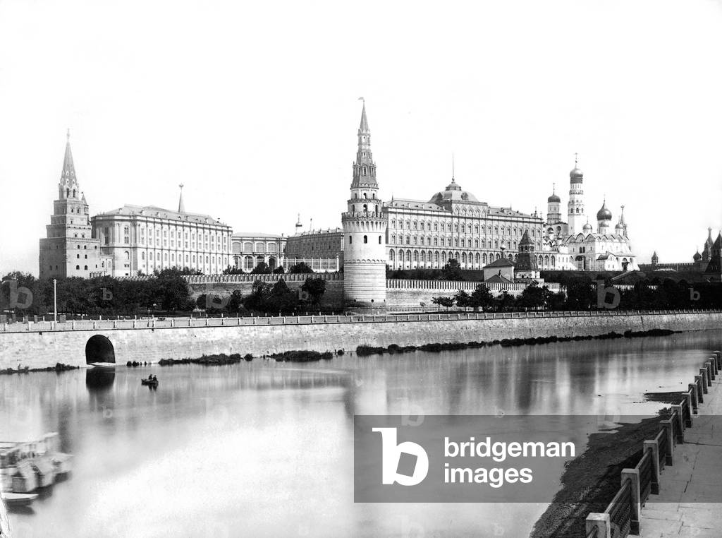 Kremlin in Moscow in 1910 (b/w photo)