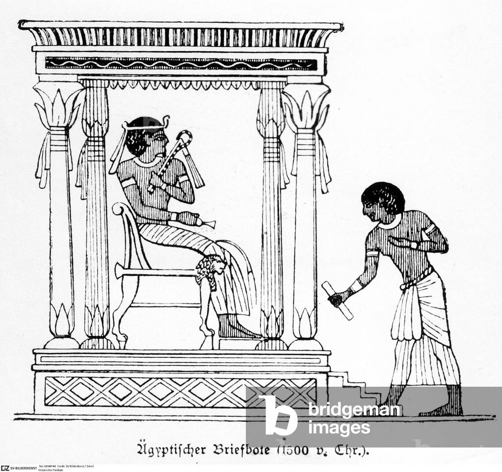 Historical postman (b/w photo)