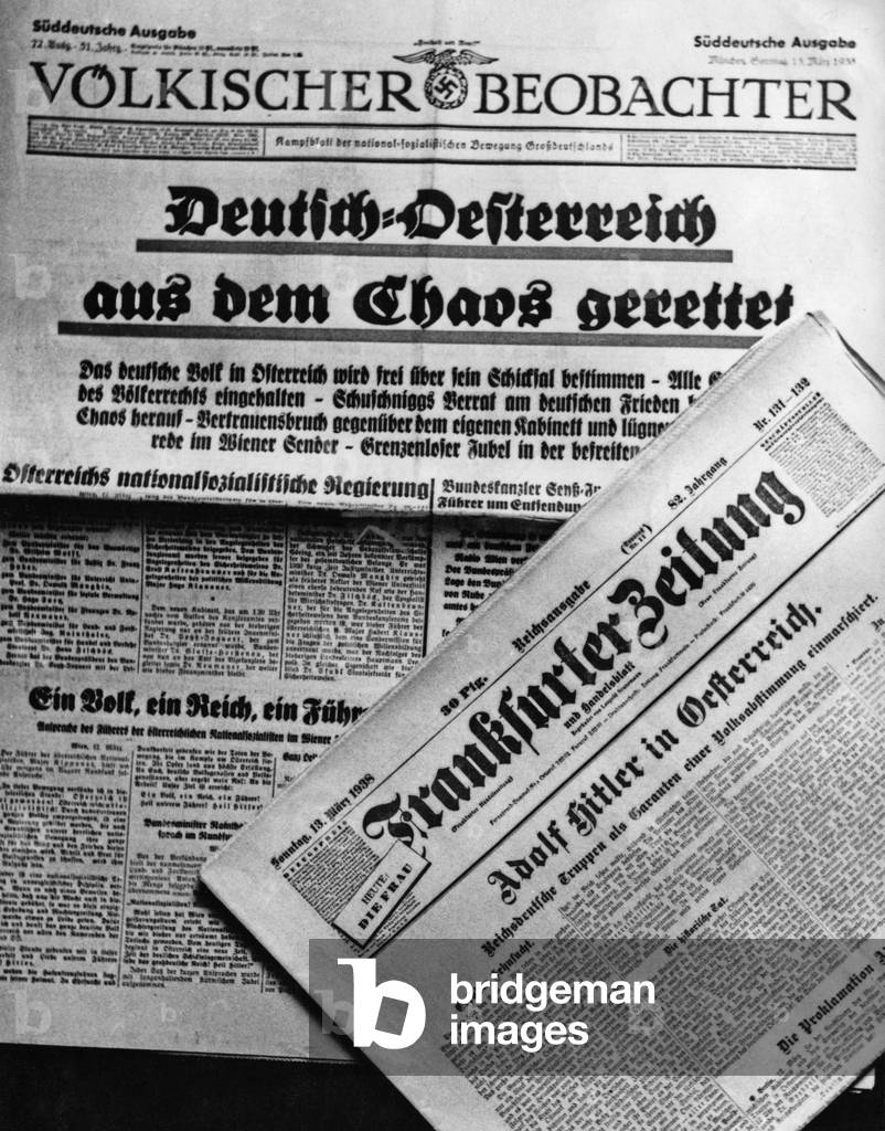 German newspaper on the day of the annexation of Austria, 1938