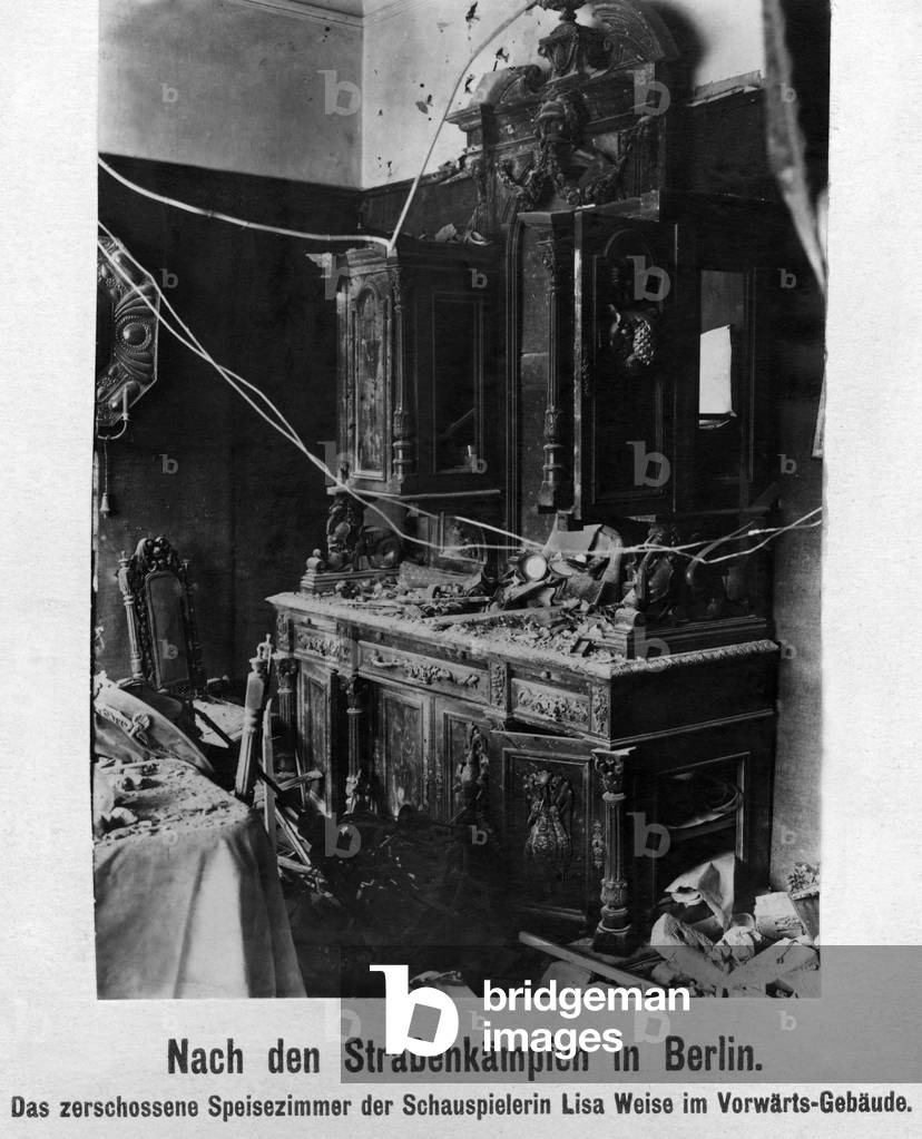 Destroyed furniture in the 