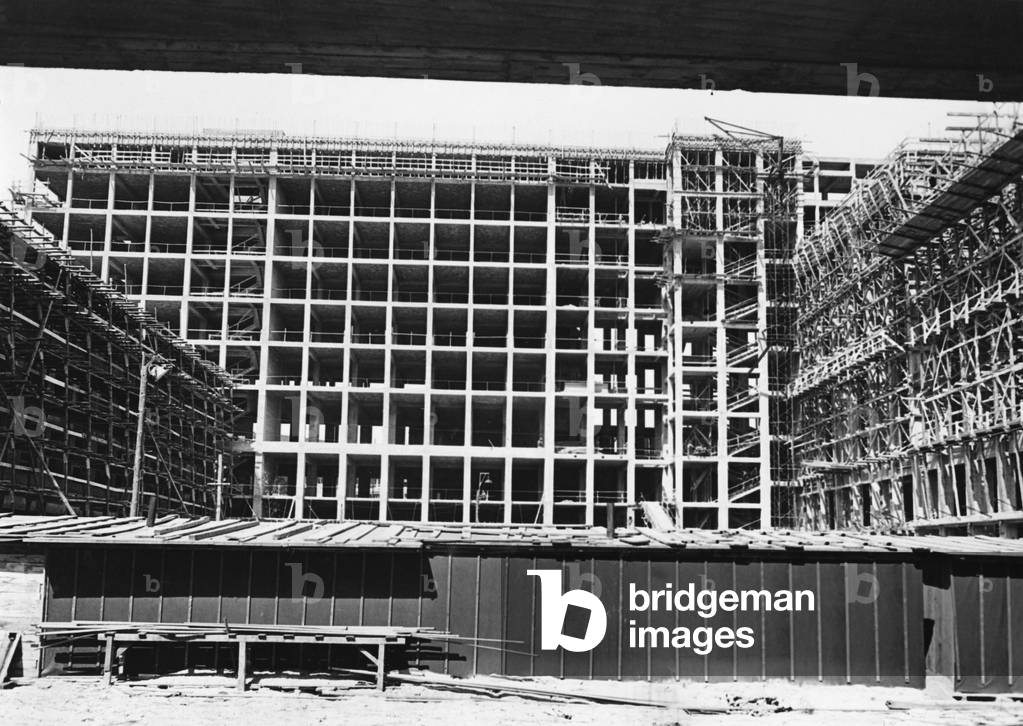 New administration building at the Tempelhof airport in Berlin, 1937 (b/w photo)