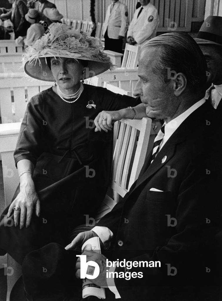 Maria Mehl-Muelhens and her husband Rudi Mehl, 1958 (b/w photo)