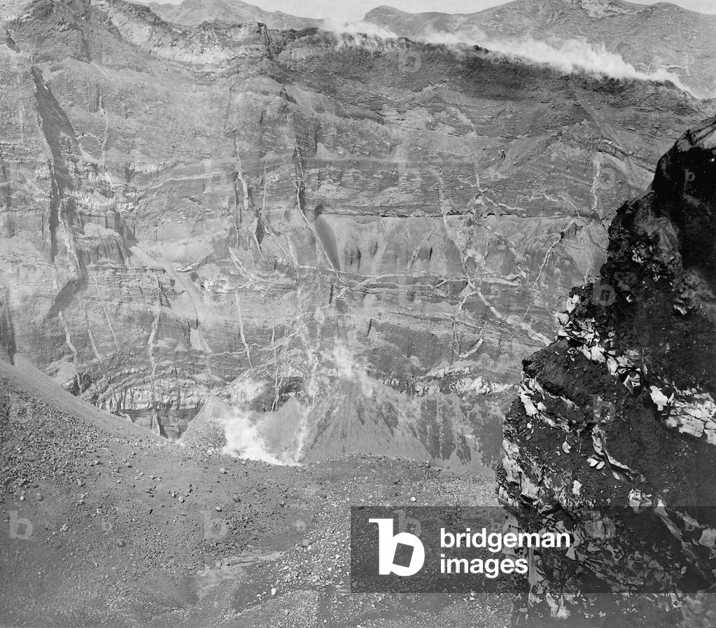 Crater of Mt. Vesuvius, 1912 (b/w photo)