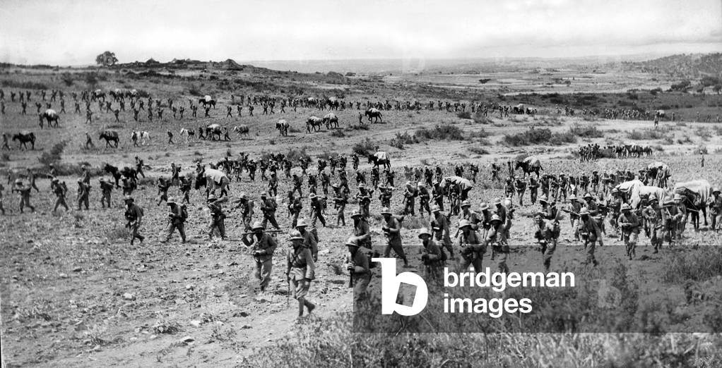 Italy's attack on Ethiopia (b/w photo)