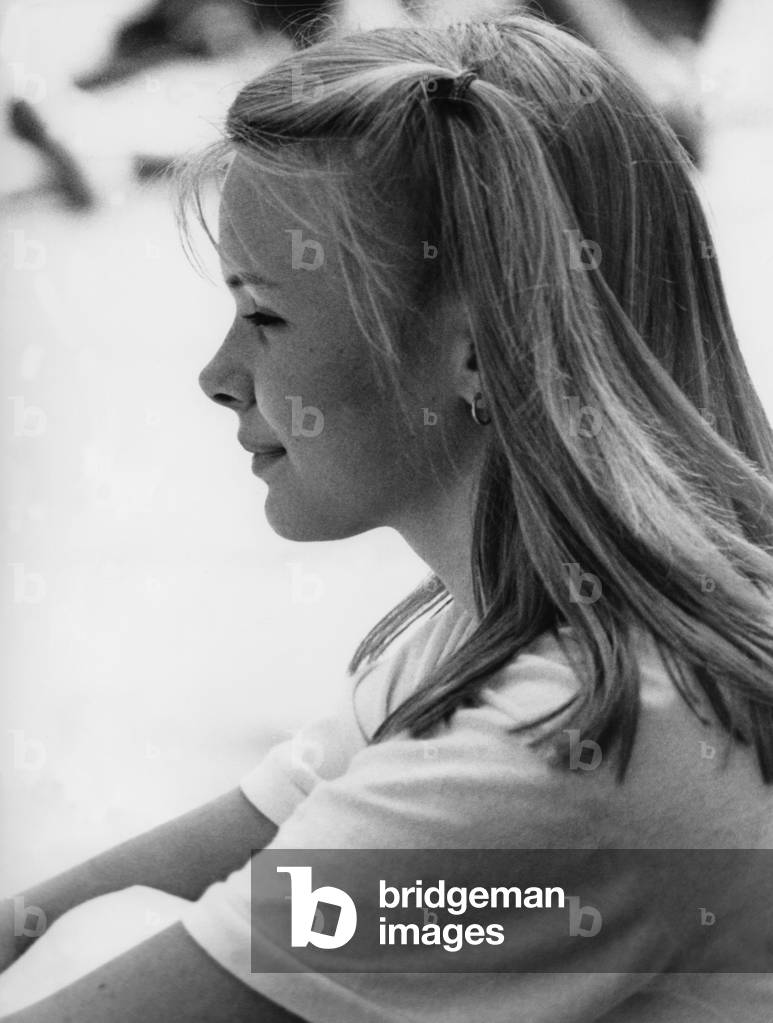 Portrait of a girl, 1970-99 (b/w photo)