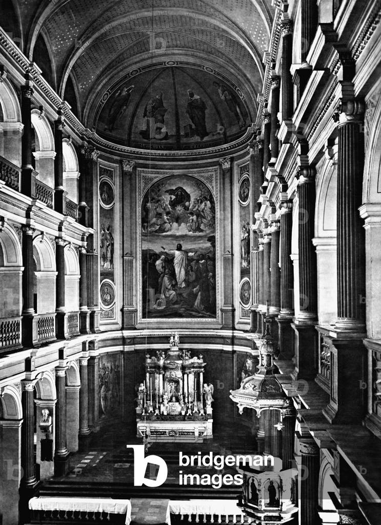 Universitaetskirche (University Church) in Wuerzburg (b/w photo)