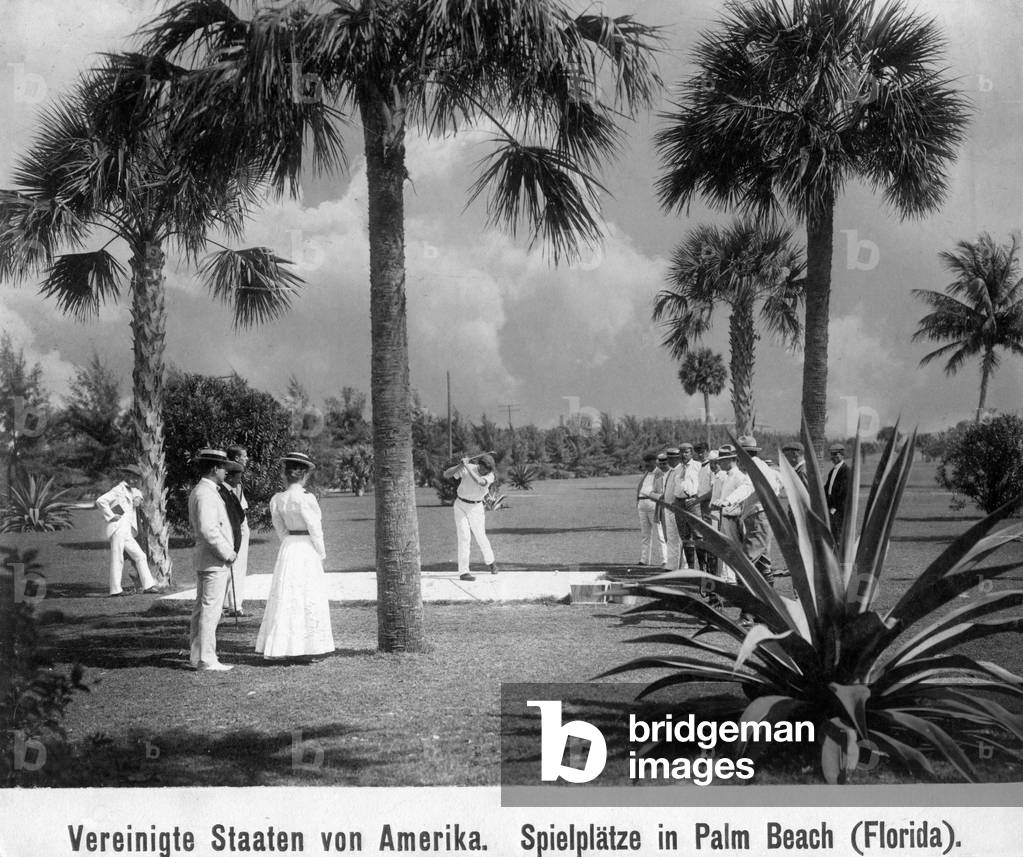 Golf in Florida, 1907 (b/w photo)