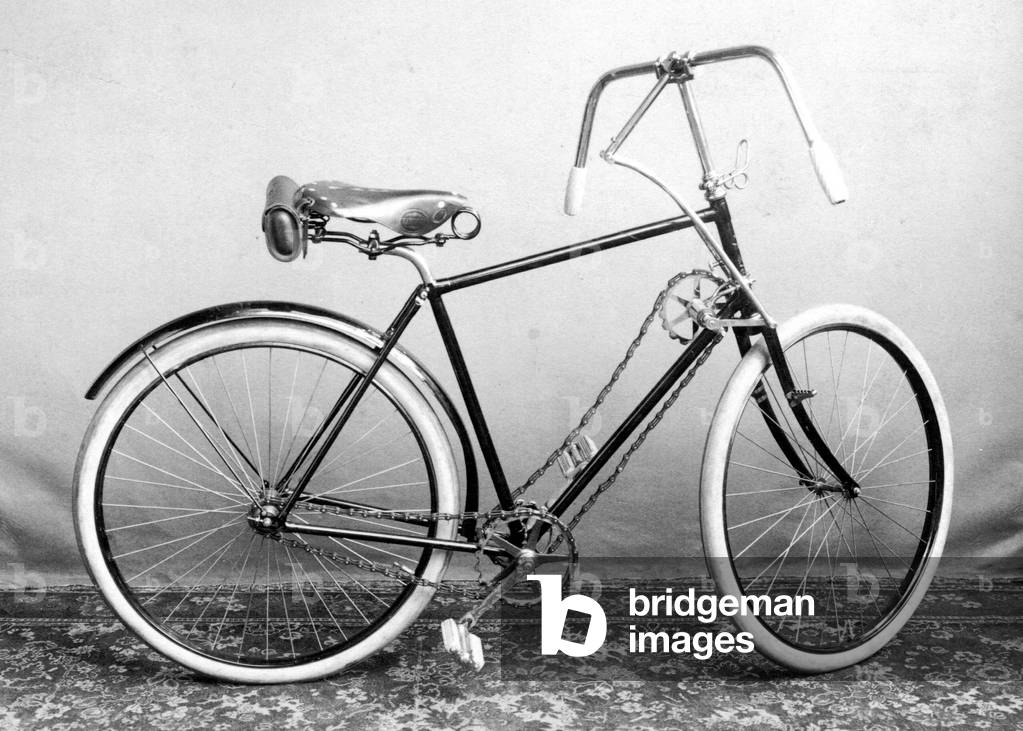 Historical bicycle (b/w photo)