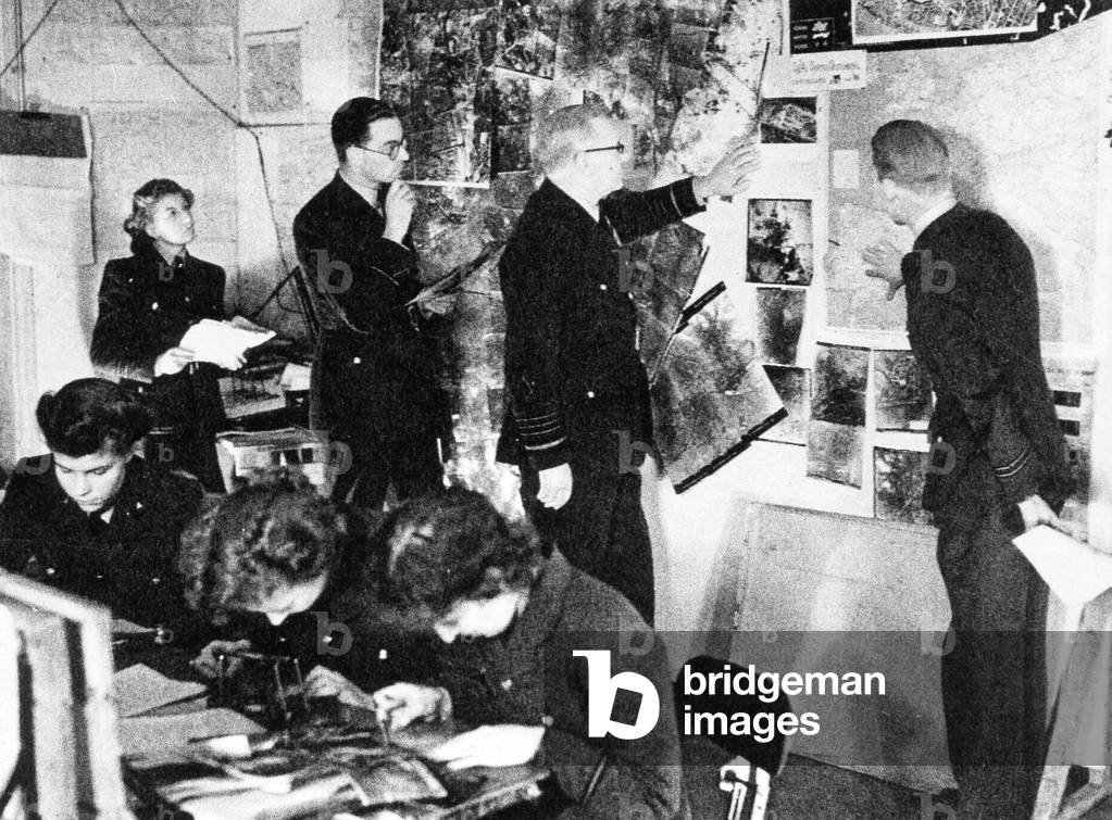 Arthur Harris in his headquarters, 1944 (b/w photo)