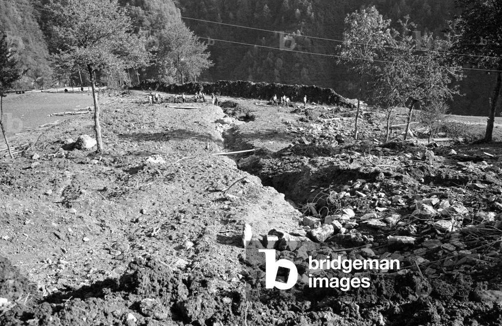 Devastated area, 1960 (b/w photo)