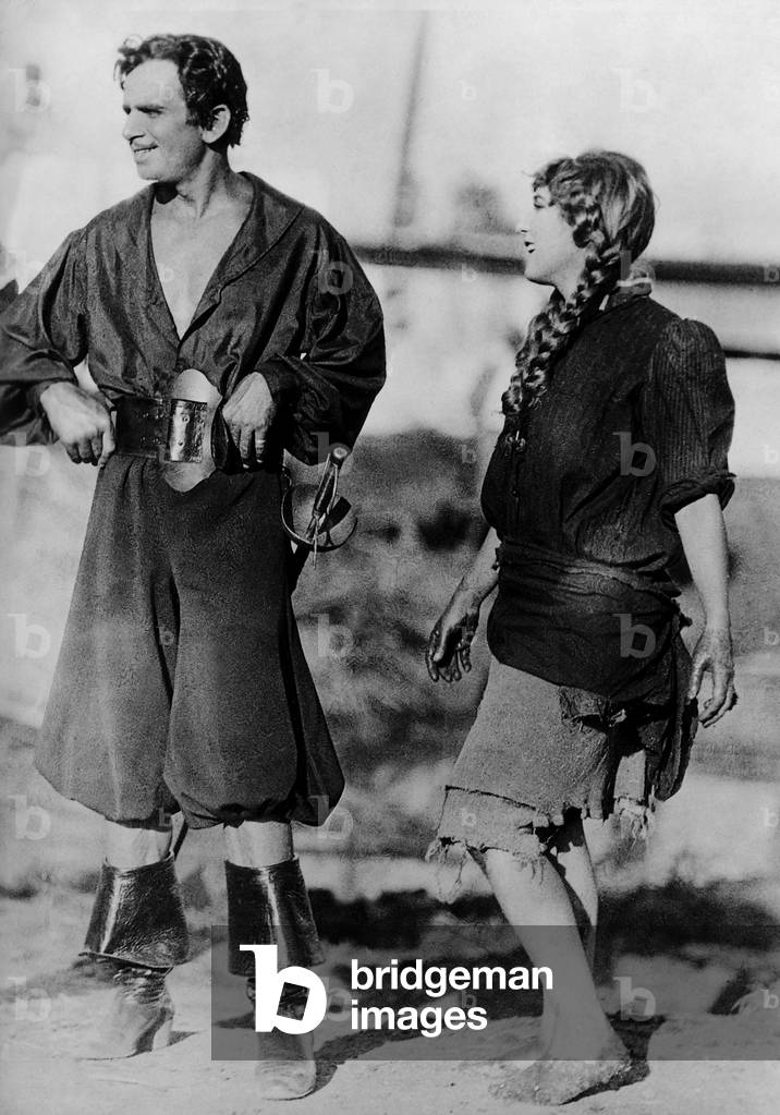 Douglas Fairbanks and Mary Pickford in 'The Black Pirate ', 1926 (b/w photo)