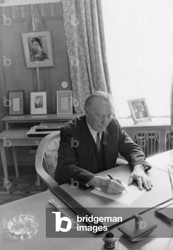 Konrad Adenauer in Iran, 1957 (b/w photo)