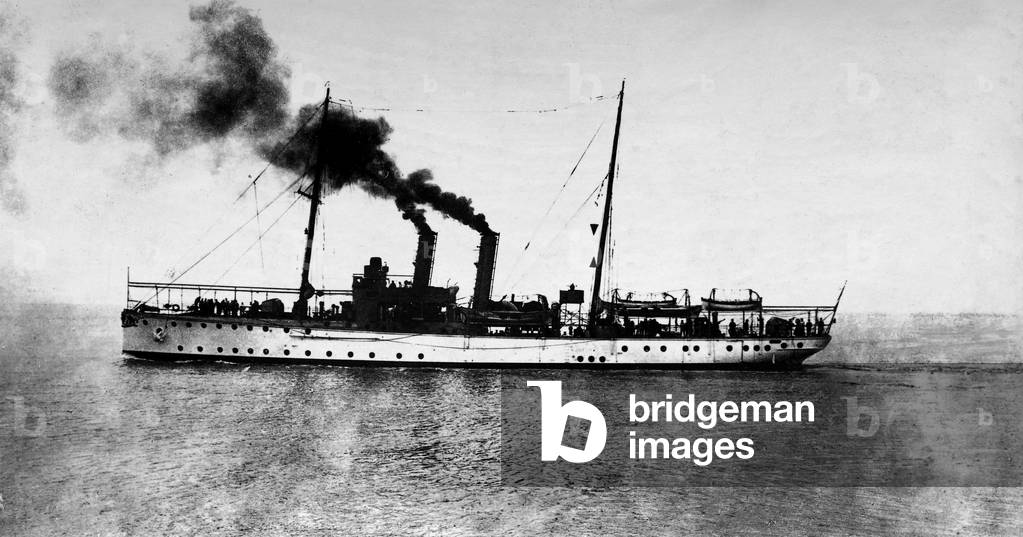 Gunboat 'Eber', 1911 (b/w photo)