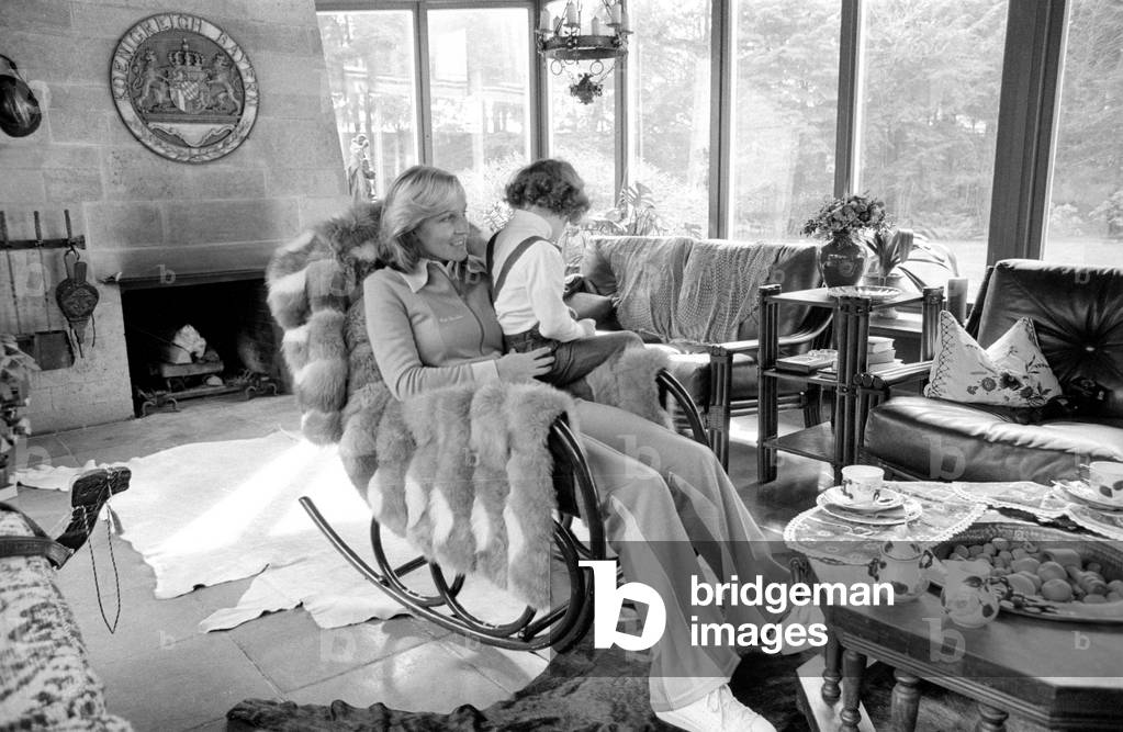 The Beckenbauer family, 1974 (b/w photo)