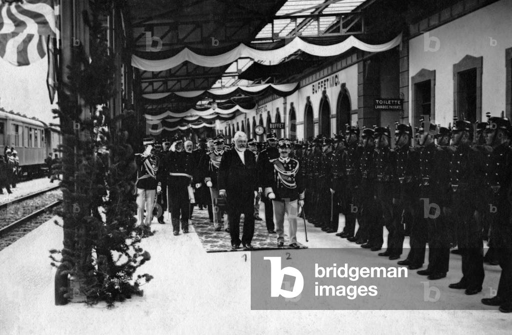 Inauguration of the Simplon Tunnel, 1906 (b/w photo)