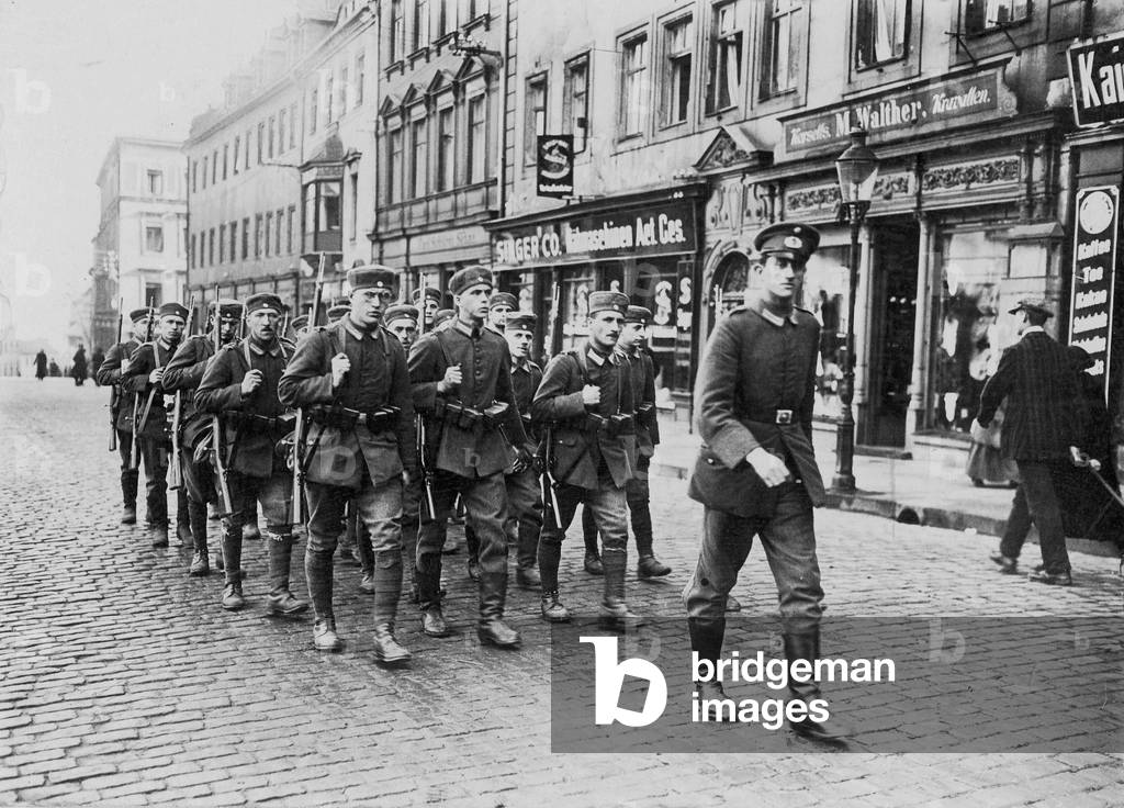 Disturbances in Saxony and Thuringia, 1923 (b/w photo)