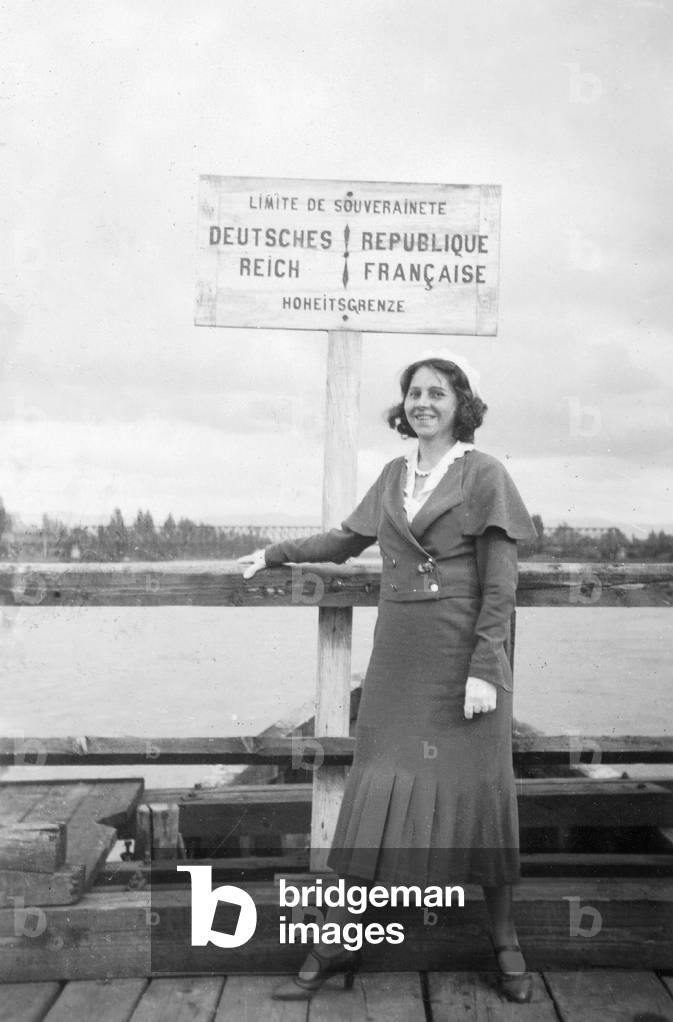 Woman on the German French border, 1932 (b/w photo)