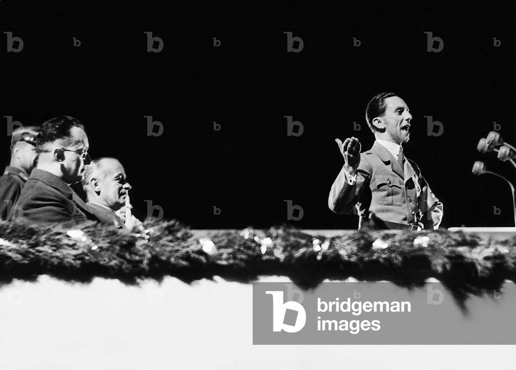 Konrad Henlein, Hans von Tschammer and Osten, Joseph Goebbels, 1938 (b/w photo)