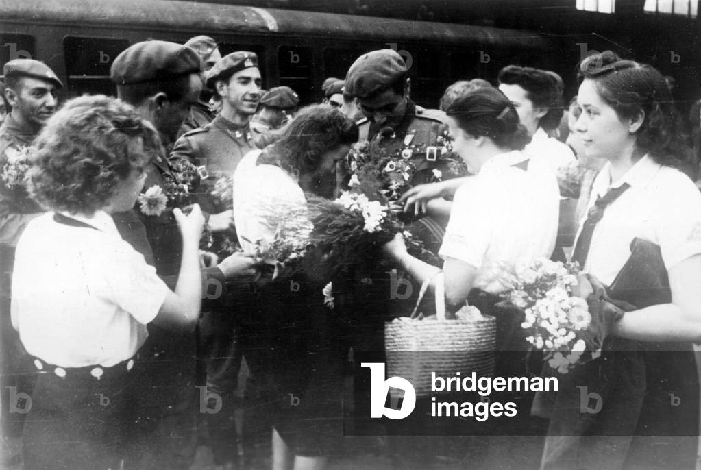 Volunteers from the Spanish 'Blue Division' in Berlin, 1941 (b/w photo)