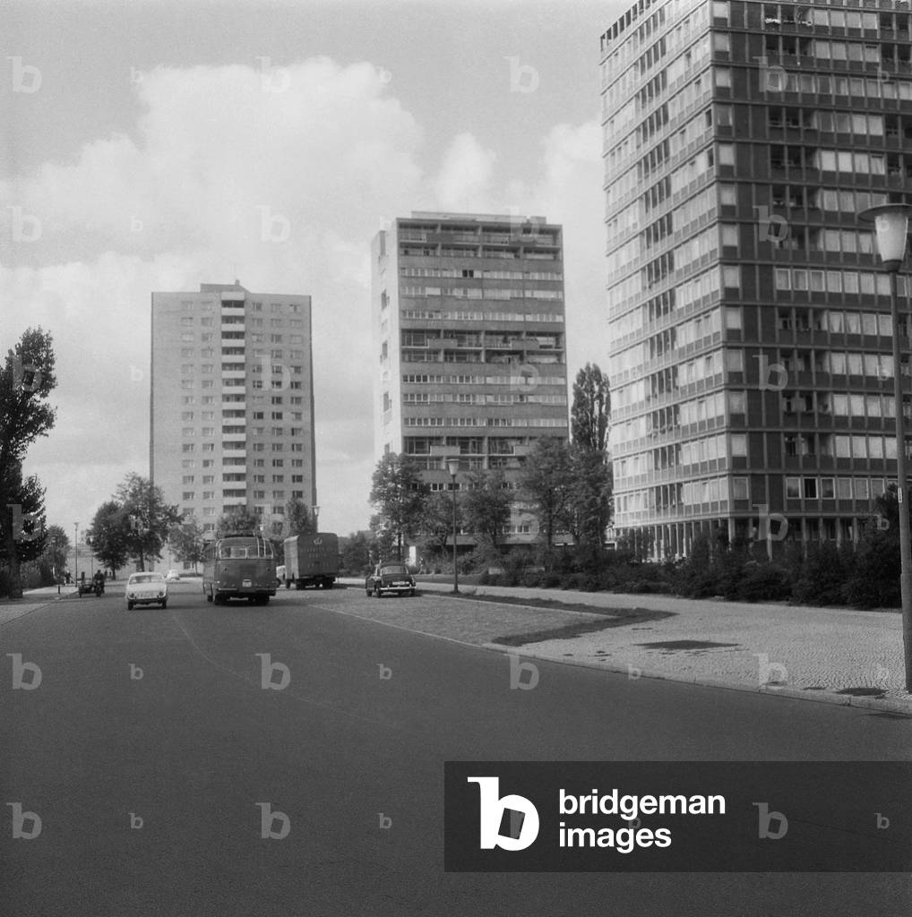 Buildings in the Hansaviertel of Berlin, 1964 (b/w photo)